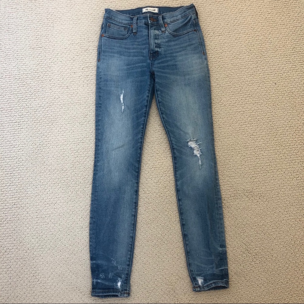 MADEWELL 9” High Rise Skinny Jeans, Light Wash